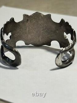 Vintage Extremely Rare NAVAJO 3 Turquoise Sterling Silver Cuff Bracelet 61 Grams