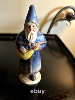 Vintage Extremely Rare Vaillancourt Folk Art Blue Santa 9633 © 1996