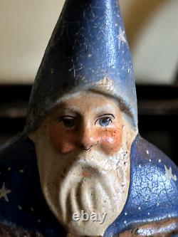 Vintage Extremely Rare Vaillancourt Folk Art Blue Santa 9633 © 1996