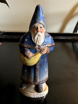 Vintage Extremely Rare Vaillancourt Folk Art Blue Santa 9633 © 1996