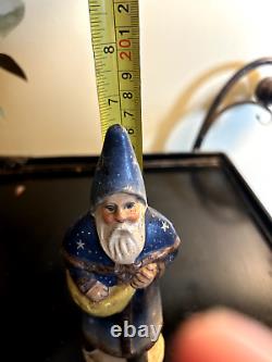 Vintage Extremely Rare Vaillancourt Folk Art Blue Santa 9633 © 1996