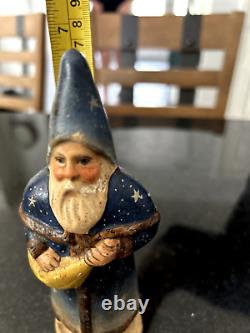 Vintage Extremely Rare Vaillancourt Folk Art Blue Santa 9633 © 1996