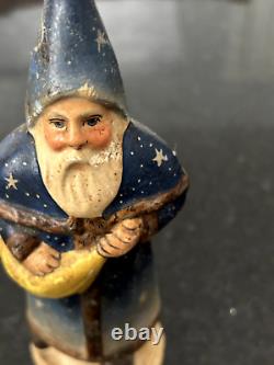 Vintage Extremely Rare Vaillancourt Folk Art Blue Santa 9633 © 1996