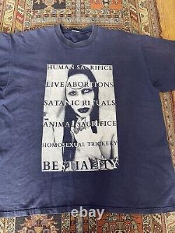 Vintage Marilyn Manson ANTICHRIST SUPERSTAR PROTEST Shirt EXTREMELY RARE! 1997