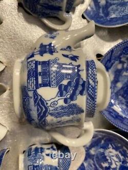 Vintage antique salesman sample blue Willow tea set EXTREMELY RARE