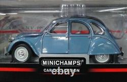 WOW EXTREMELY RARE Citroen 2CV Roll Roof 1983 Pastel Blue118 Minichamps