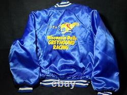 Wisconsin Dells Greyhound Racing Blue Satin Jacket XL EXTREMELY RARE