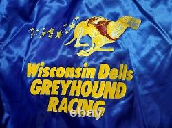Wisconsin Dells Greyhound Racing Blue Satin Jacket XL EXTREMELY RARE