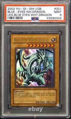 Yu-Gi-Oh! Blue-Eyes White Dragon LOB-001 Ultra Rare OG Original Print PSA 9 MINT