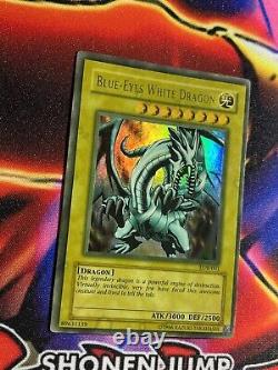 YuGiOh Blue-Eyes White Dragon Heavily Faded Misprint LOB-001 Ultra Rare Unl VLP