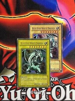 YuGiOh Blue-Eyes White Dragon Heavily Faded Misprint LOB-001 Ultra Rare Unl VLP