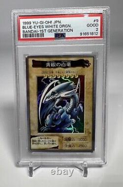 YuGiOh PSA Bandai 1st Gen Super Rare Blue-Eyes White Dragon No 9 Japanese