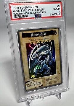 YuGiOh PSA Bandai 1st Gen Super Rare Blue-Eyes White Dragon No 9 Japanese