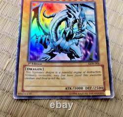 YuGiOh TCG Blue-Eyes White Dragon LOB-001 1st Edition Ultra Rare English Used