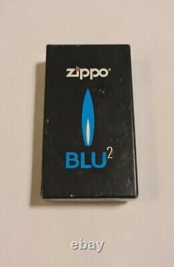 Zippo Blu2 DUSTED CHROME Butane Blue Flame Lighter EXTREMELY RARE for cigars