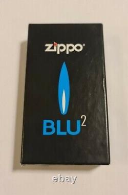 Zippo Blu2 HIGH POLISH CHROME Butane Blue Flame Lighter EXTREMELY RARE