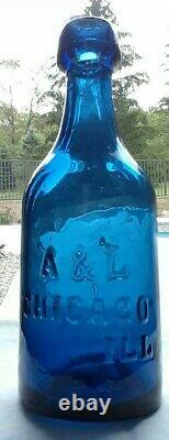 'extremely Rare'' A & L Chicago ILL / Iron Pontiled-cobalt-blue Soda