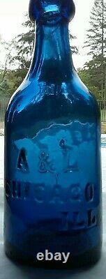 'extremely Rare'' A & L Chicago ILL / Iron Pontiled-cobalt-blue Soda